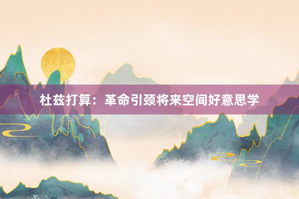 杜兹打算：革命引颈将来空间好意思学